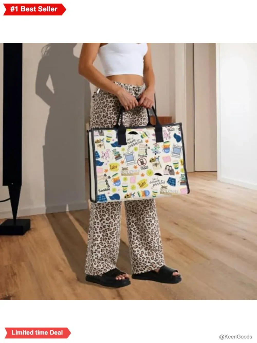 Cotton Canvas Tote Bag Luke's Diner TV Show Inspired Shoulder Bag